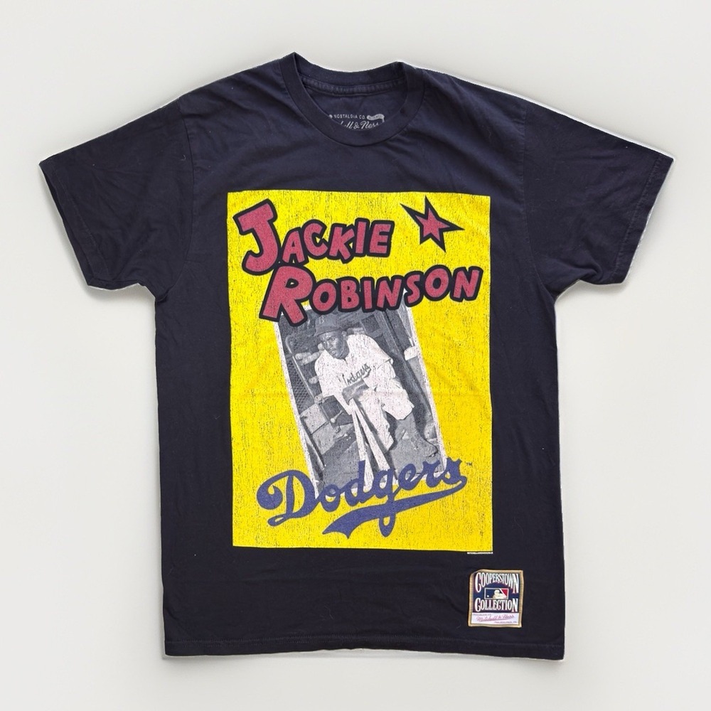 Mitchell & Ness Jackie Robinson Dodgers T-Shirt Black Cooperstown Collection M